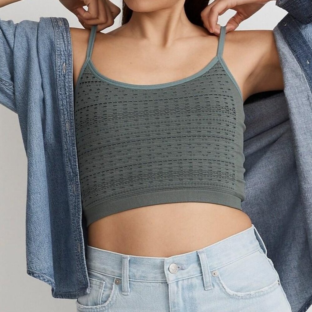 Madewell Green Crop Top
